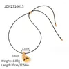 Chains Fashionable Stainless Steel Wax Rope Water Drop Chunky Dome Pendant Trendy Necklace Accessory Jewelry