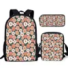 Herren Hoodies 3PCS Frisch kleiner Daisy -Print -Schultasche Set mit Mittagsbleistift Teenager -Jungen -Mädchen -Schüler für Freizeitrucksäcke