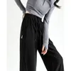 Kvinnors byxor Sweatpants Fashion Beige Spring and Summer Loose Straight Banana Drape Wide-Ben Women Simple Trousers