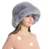 Berets Style meisjes Luxe bont emmer hoed dames nep winter warme oorbescherming bommenwerper