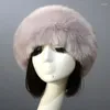 Берец зимний искусственный мех твердый цвет теплый шляпы Женщины сгущают русские эластичные головные кепки