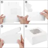 30шт белые/Kraft Cake Boxes с прозрачным окном конфеты десерт для хлеба упаковочные коробки бумажные коробки для свадебной вечеринки по случаю дня рождения 231221