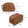 Cosmetic Bags Men Women Toiletry Bag Pu Leather Large Capacity Portable Wash Bathroom Makeup Organizer For Travel
