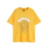 23SS MENS 디자이너 티셔츠 핑크 영 깡패 SP5DER 5555555 남성 및 여성 프리미엄 폼 프린트 스파이더 웨브 패턴 티셔츠 패션 탑 티셔츠