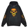 Y2K Haruku Skull Hoodies Devil Graphic 100% Bomull Sweatshirts Gotic Streetwear Hip Hop Overized Pullover Halloween Clothes