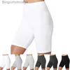 Damesshorts 2023 Dames elastische shorts Casual hoge taille Strakke fitness Slank mager Bot Zomer Effen Sexy Wit Zwart ShortsL231222