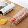 Storage Bottles 14-slot Egg Holder For Refrigerator Space-Saving Rolling Eggs Dispense Container Organizer With Lid Fridge