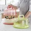 Portable Cake Storage Box Multicolor Blue Green Pink Round Birthday Food Fruits Dessert Baking Container Holder Case 231221