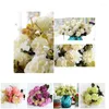 Flores decorativas 10 cabezas hortensias arreglos de boda de flores artificiales decoración del hogar de estilo europeo