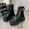 Цветовые толстые соответствующие солированные Martin Boots Женщины осенью зимней толстые каблуки.