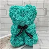 Decorative Flowers Wreaths 25Cm Soap Foam Bear Of Roses Teddi Rose Flower Artificial Year Gifts For Women Valentines Gift Christma Dho8Y