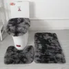Tie-dye Shaggy Carpet Toilet Three-piece Non-slip Foot Mat Bathroom Absorbent Set Bath Mat Area Rug Home Decor Floor Fluffy Rug 231222