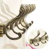 Carving Antique 5hook Hanger Over Door Hooks Bathroom Towel Holders Coat Rack Hat for Hanging Hair Dryer 231221