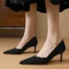 Dress Shoes 2024 High Heels For Women Cute Green Comfortable Office Heel Lady Fashion Sweet Spring Slip On Pumps