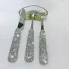 3 -teilige Sets Bling -Strass -Steckdosen -Haushaltssteak Edelstahl Diamant Lnife Fork Löffel Küchenparty Essgeschirr 210300t