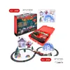 クリスマスデコレーションエレクトリックトレインセットおもちゃ鉄道トラック音楽サンタクロースツリーデコレーションモデルおもちゃをドロップデリバリーディサ