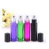 2019 Neu !!! Großhandel billig cool bunte 10 ml Walze auf Glasflaschen Aromatherapie Parfüm Flasche Metall Roller Ball kostenlos Versand DHL Mebb