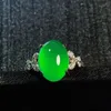 Anelli di band Emperor Green Jade Rings Women Healing Gemstone Gioielli prezi