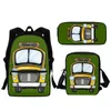 Skolväskor tecknad bussdesign student ryggsäck söta pojkar flickor barn mode blixtlås bokväskor stor kapacitet resedatorväska