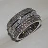 Diwenfu 100% S925 LAB MOSSANITE POUR FEMMES Men Silver 925 Bijoux anillos de bandes de mariage Ring Box Anel291o