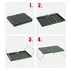 Lägermöbler 1 PC Folding Camping Table Aluminium Picnic Justerable Portable för BBQ Party Beach