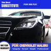 För Chevrolet Malibu LED-strålkastare 12-16 Dagsljus Dynamisk streamer Turn Signal Front Lamp High Beam Angel Eye Projector Lens