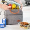 Bags Insulation bento lunch box bag men grey aluminum foil refrigeration Chinese food camping picnic women lunchbox bags