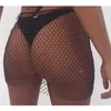 Grid Mesh Hollow Out Mini Skirt For Women Fishnet Skirt Sexy Beach Night Club Bikini Crops Cover Crystal Body Chain T2005072838