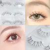 Fałszywe rzęsy Heallor 3Pairs norka niewidzialna pasmo rozszerzenie rzęs naturalny krzyżowy wróżka 3D FAUX Long Fake Lashes