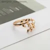 Band Rings Charms Two colors Olive Tree Branch Leaves Open Ring for Women Girl Wedding Rings Adjustable Knuckle Finger JewelryL231222