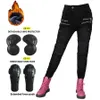 Vêtements de moto jeans de moto Femmes hiver plus en velours Velvet Anti-automne pantalon de cyclisme équipement de protection Équipement de fermeture éclair pantalon détachabblel231222