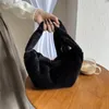 Akşam çantaları kadınlar rahat peluş çanta Kore tarzı özel askı tote düz renk çok yönlü crossbody fluffy all-mwch omz