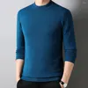 Herentruien mannen half coltrui gebreide gekweek trui mock nek sweatshirts massieve kleur pullovers round kraag tops winter warm