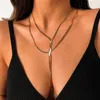 Multiple Simple And Long Snake Bone Chain Necklaces Sexy Chain Tassel Necklaces Women's Necklaces