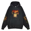 Y2K Haruku Skull Hoodies Devil Graphic 100% Bomull Sweatshirts Gotic Streetwear Hip Hop Overized Pullover Halloween Clothes