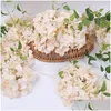 Flores decorativas grinaldas 10pcslot Luxury colorf Artificial Silk Hydrangea Flowers Cabe