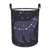 Bolsas de lavanderia Constelação de urso sujo na noite Sky Sky Sky Dobring Storage Bucket Home Organizador à prova d'água
