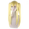 Party Supplies Anime Kakegurui Mar Mary Saotome Meari Perruques Blondes Ponytails HEAU RESPlay Cosplay Cap Cap Halloween Accessoires