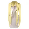 Party Supplies Anime Kakegurui Mary Saotome Meari Wigs Blonde Ponytails Heat Resistant Hair Cosplay Wig Cap Halloween Accessories