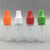 2500st/Lot Childtofat Tamper Evident Caps TPD 10 ml PET -flaskor för olja Ejuice Eliquid plastdropparflaskor med smal spets vid försäljning flmpt
