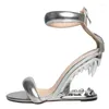Sandalen Vampire High Heel Reißverschluss Patent Leder Open Toe Fashion Novide für Frauen Freizeitkleid Club sexy große Schuhe