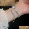 Chain Link Bracelets Fyuan Fashion Geometric Bracelet For Women Shiny Gold Color Chain Crystal Bangles Party Jewelry Drop Delivery Je Dhh3T