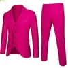 Spring Slim Mens Suit 3 sztuki Set Set Pants Vest Wedding Party Office Men Blazer Płaszcz Płaszcz M4XL 5xl 231221