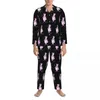 Pyjamas à imprimé pour hommes pour hommes Christmas de Noël Male Salle de nuit printemps 2 pièces Loose Oversize Custom Sett