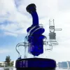 Wholesale Hookahs Tornado Recycler Bong Showerhead Perc Dab Rig Klein Heady Glass Water Pipe Heavy Base With Bowl Oil Rigs WP308 ZZ