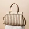 Shoulder Bags Fashionable Stripe Color Block Bag Large Capacity Designer Tote Women's Handbag