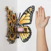 木製の壁蓮の蝶の形状棚のコーナーディスプレイシェルフクリスタルストーンストレージラックキャンドルホルダーウォールクラフト装飾YFA1876