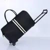 Çizgili Carryons Torba Su Geçirmez Naylon Trolly Seyahat eden Erkekler Seyahat Çantaları Katlanabilir Kabin Bavulları ile XA225C 231221