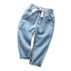 Pantalon moustique d'été pour enfants pantalon long pantalon de la couleur unie à la couleur unie climatisée 2024 jeans bébé