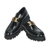 Herenketen Buckle dik platform zakelijk casual lederen loafers schoenen mannelijke streetwear vintage koe schoen man 231221